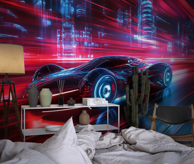 Papier peint gamer passion vitesse chambre dado1