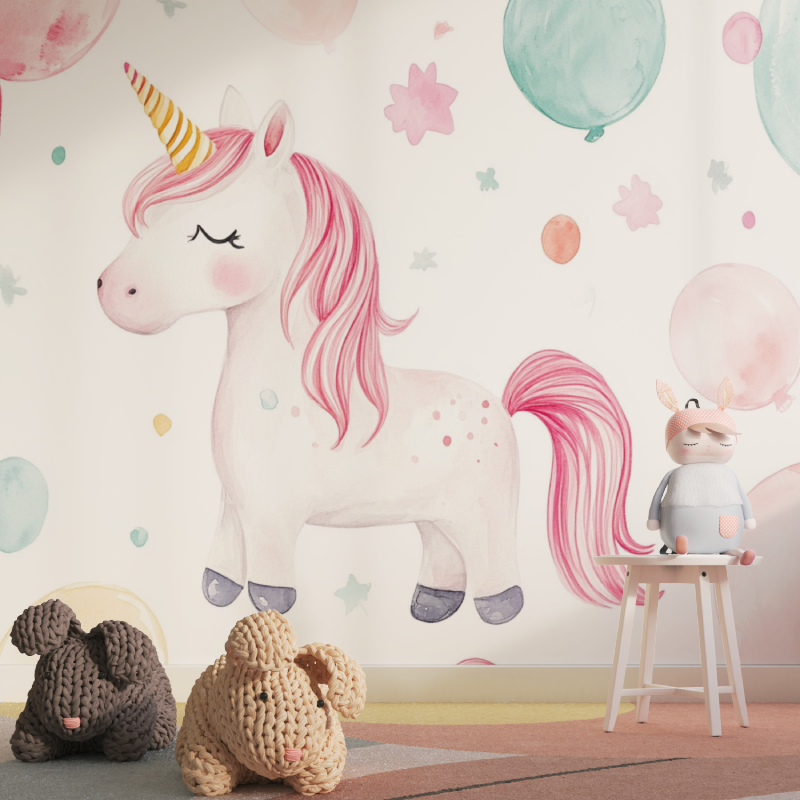 Papier peint deco licorne pour ...llon tapisserie pour fille