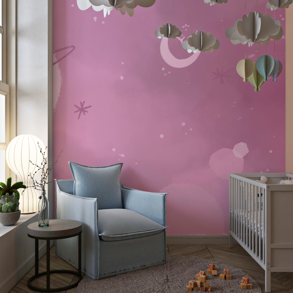 Papier peint ado fille espace planete chambre de fille