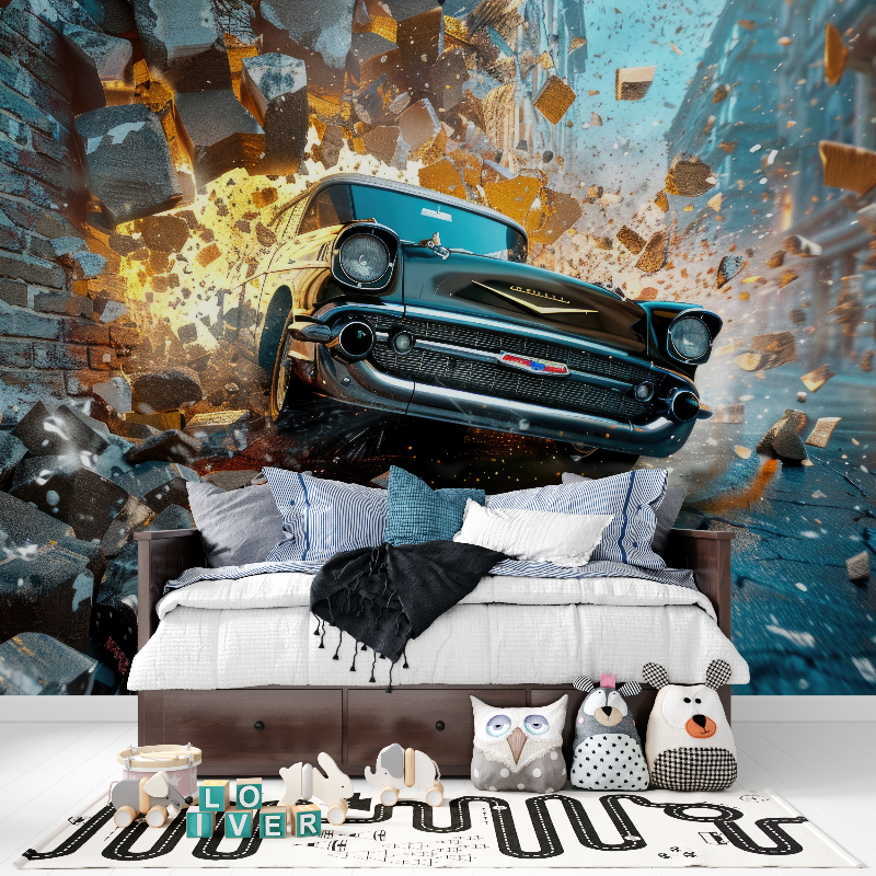 Papier peint voiture pour ado tapisserie pour ado