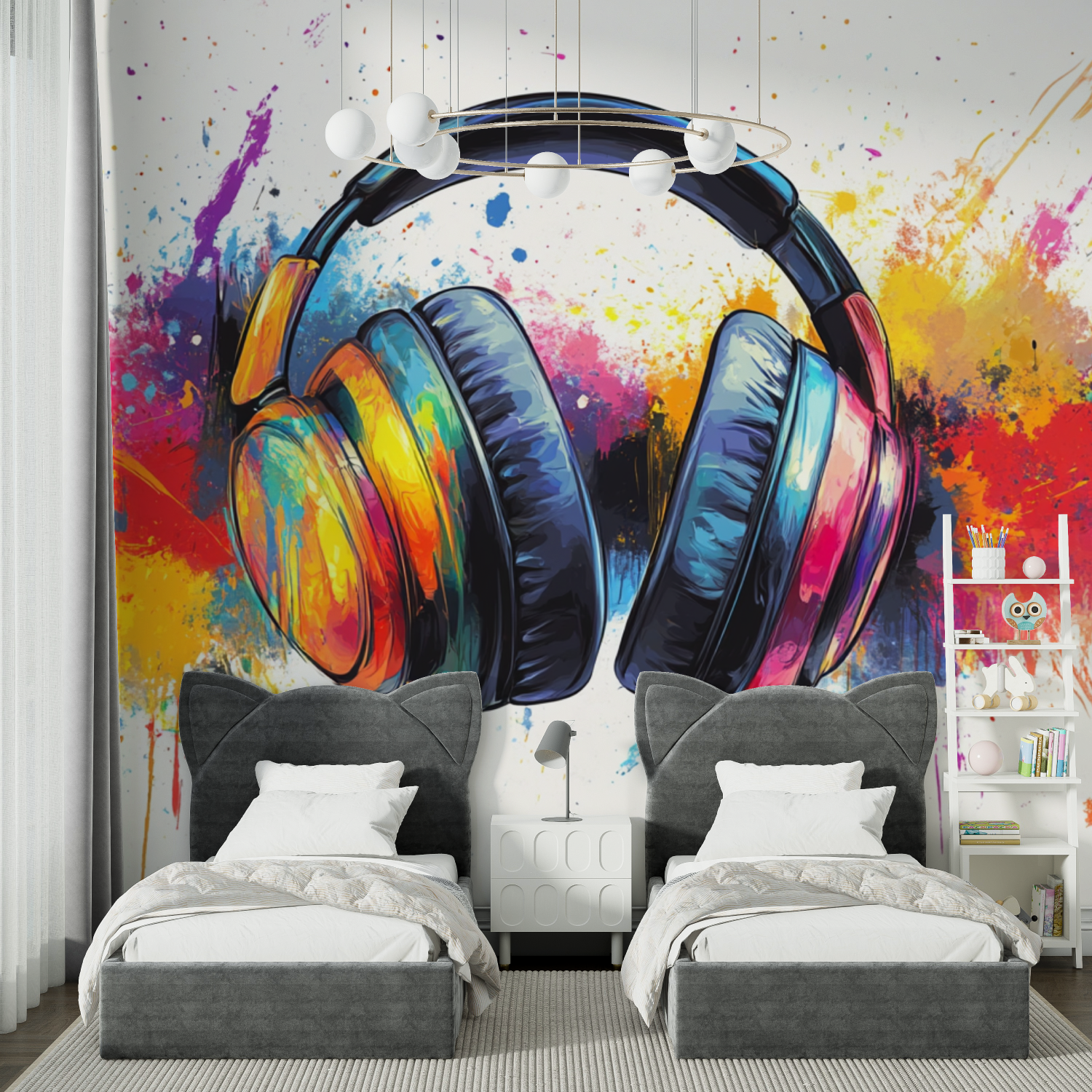 Papier peint casque art graffiti chambre spiderman
