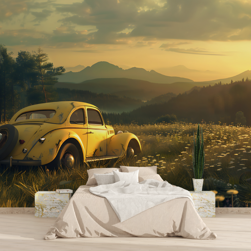 Papier peint voiture coccinelle 1815