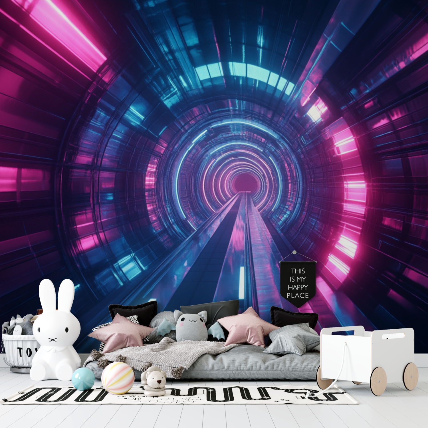 Papier peint couloir lumineux 3d tapisserie garcon