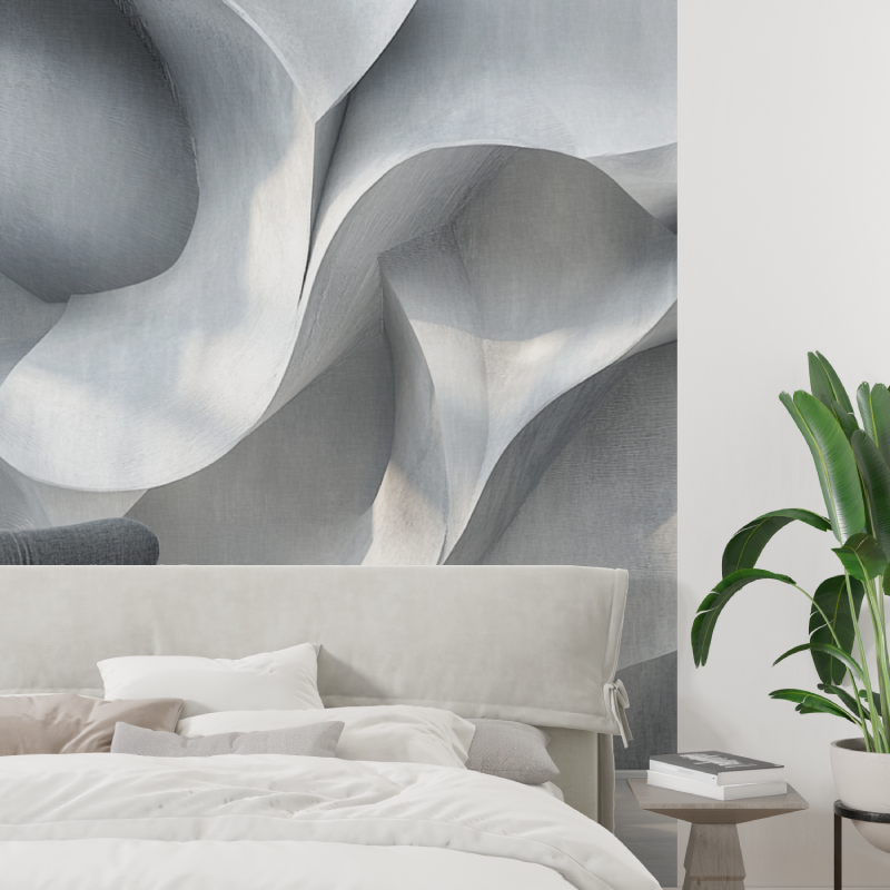 Papier peint 3d gris trompe l o... metal tapisserie tendance