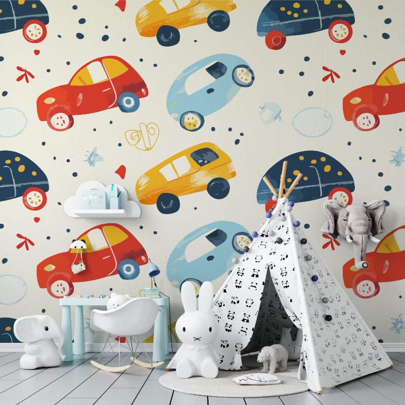 Papier peint voiture enfant tapisserie murs