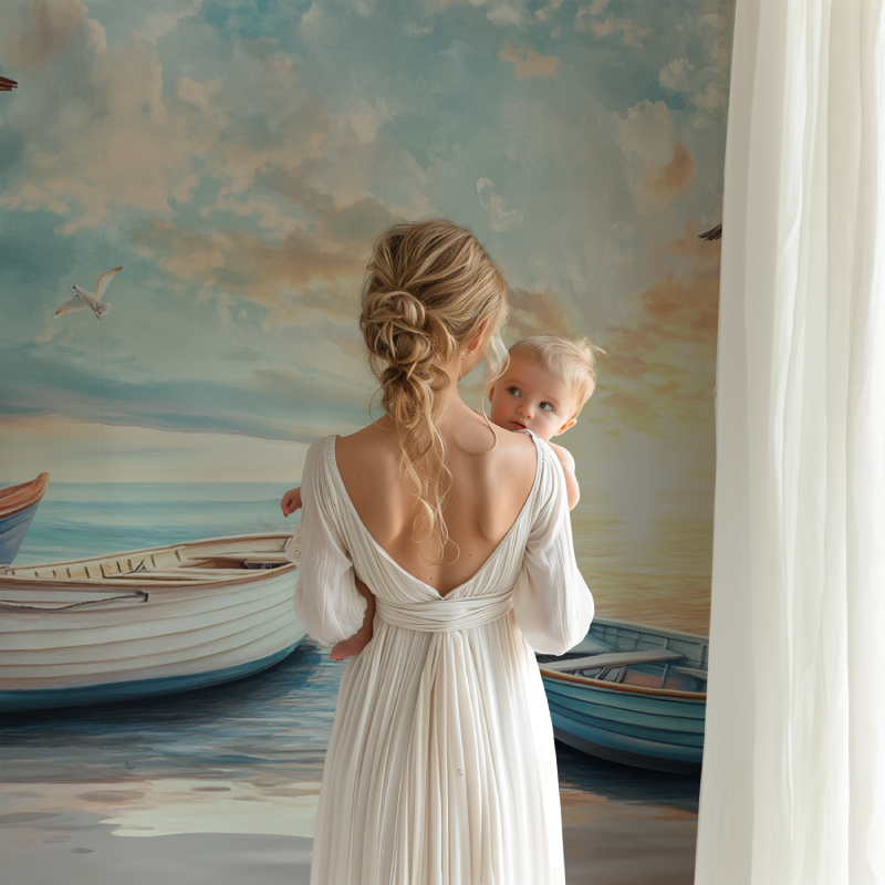 Papier peint marin amarrage bb123