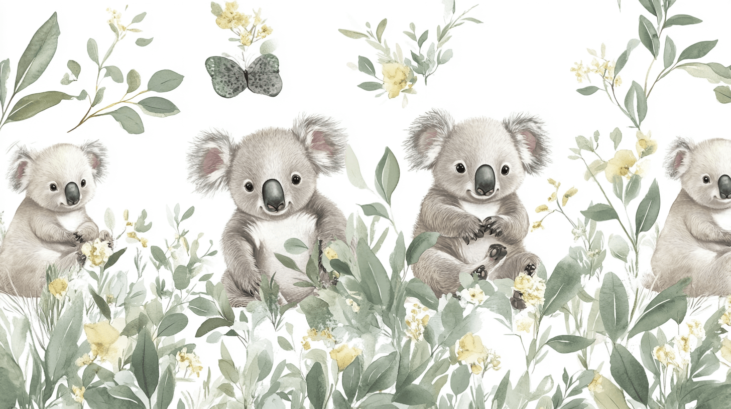 Papier Peint Koala Dans Une Prairie Douce
