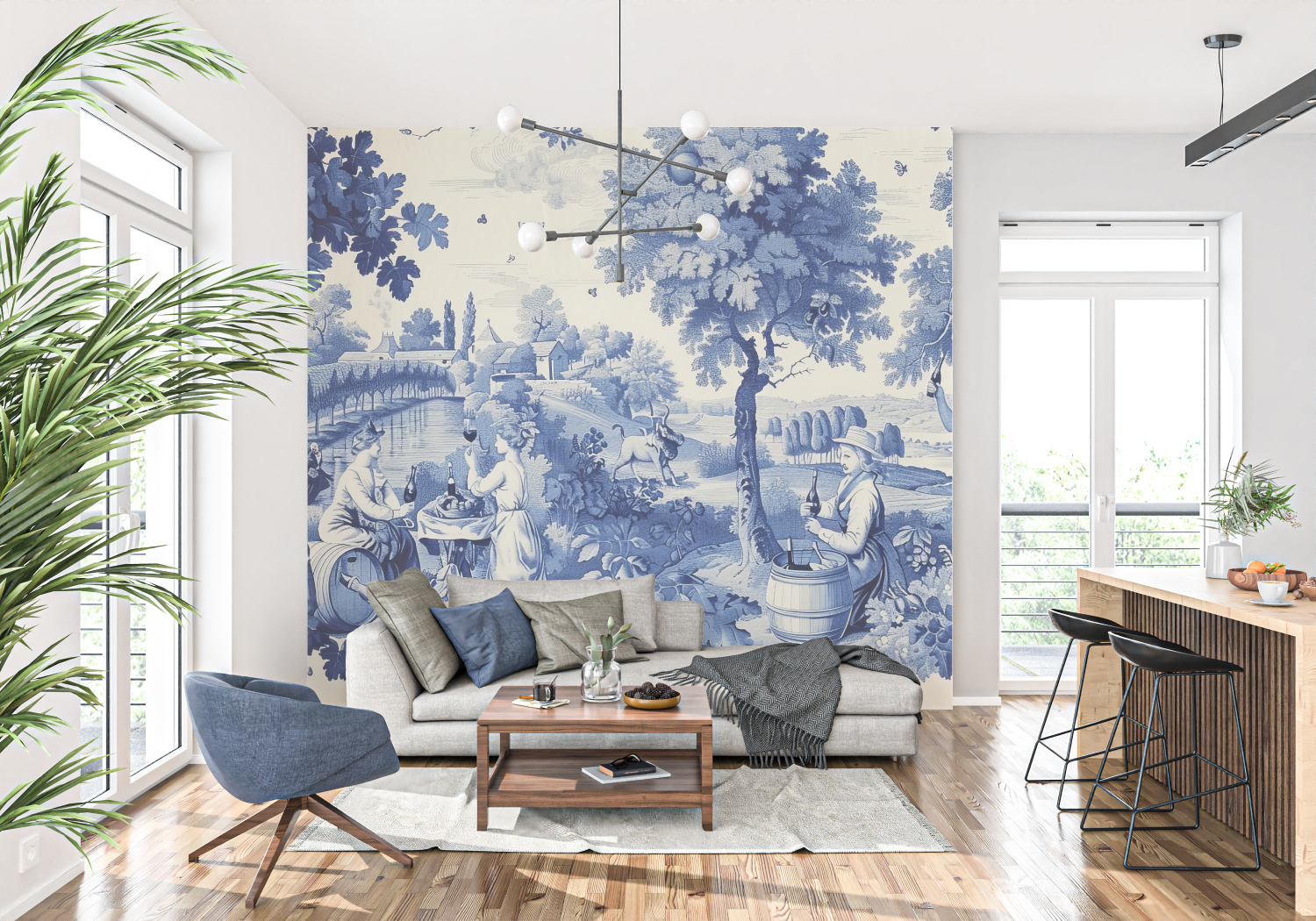 Papier Peint Toile De Jouy Années 90 - francais