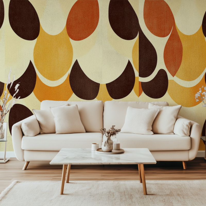 Papier peint vintage graphique canape simple