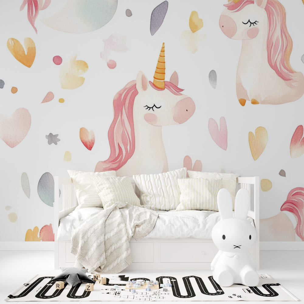 Papier peint licorne bebe tendance mignon tapisserie fille