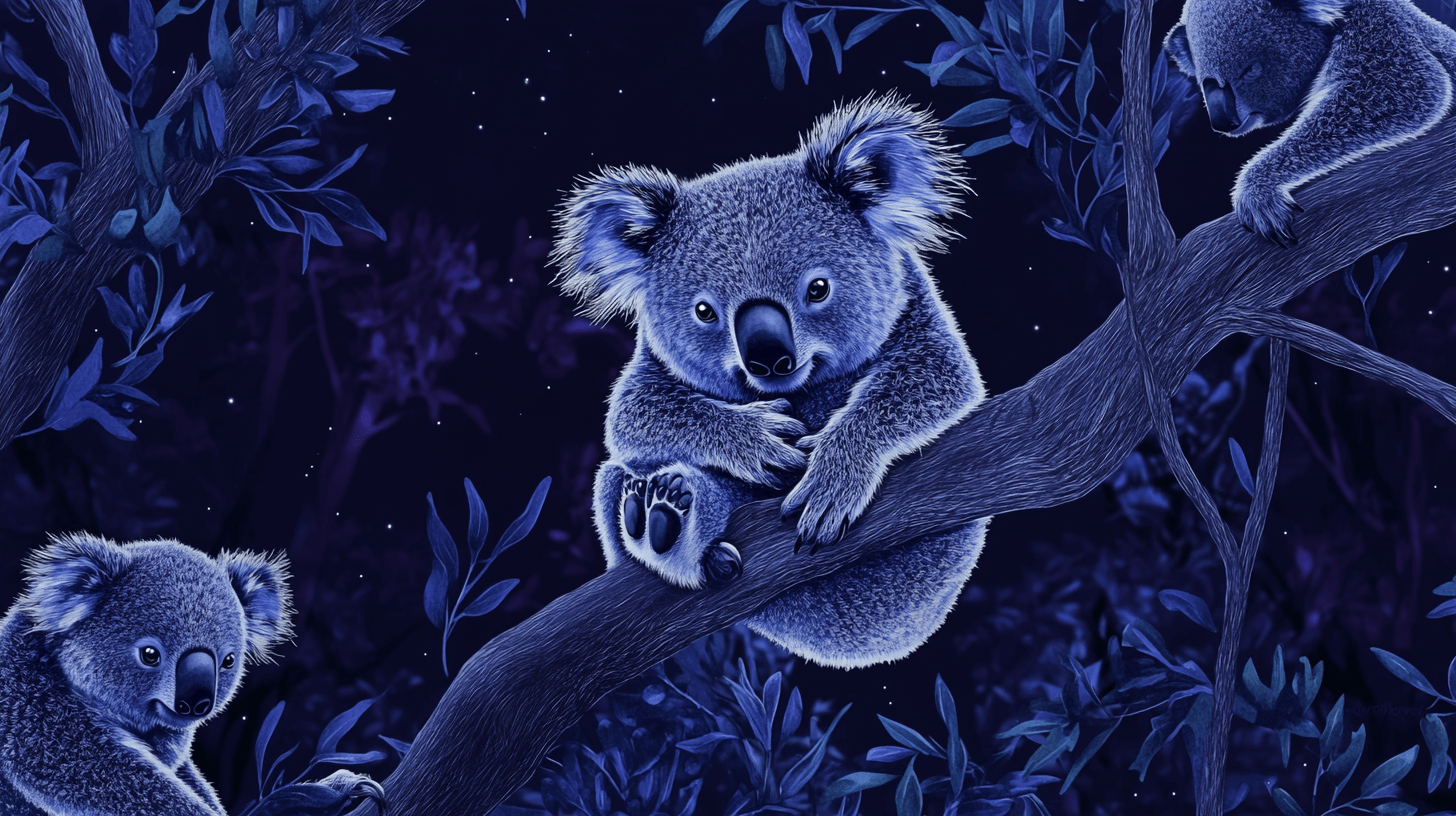 Papier Peint Koala Et Magie De La Nuit