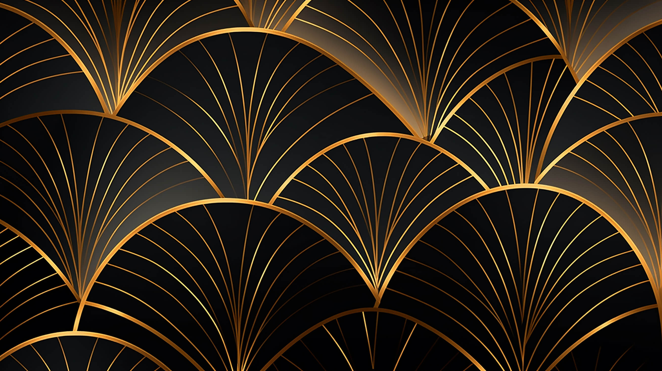 Papier Peint Art Deco Noir Or Élégant