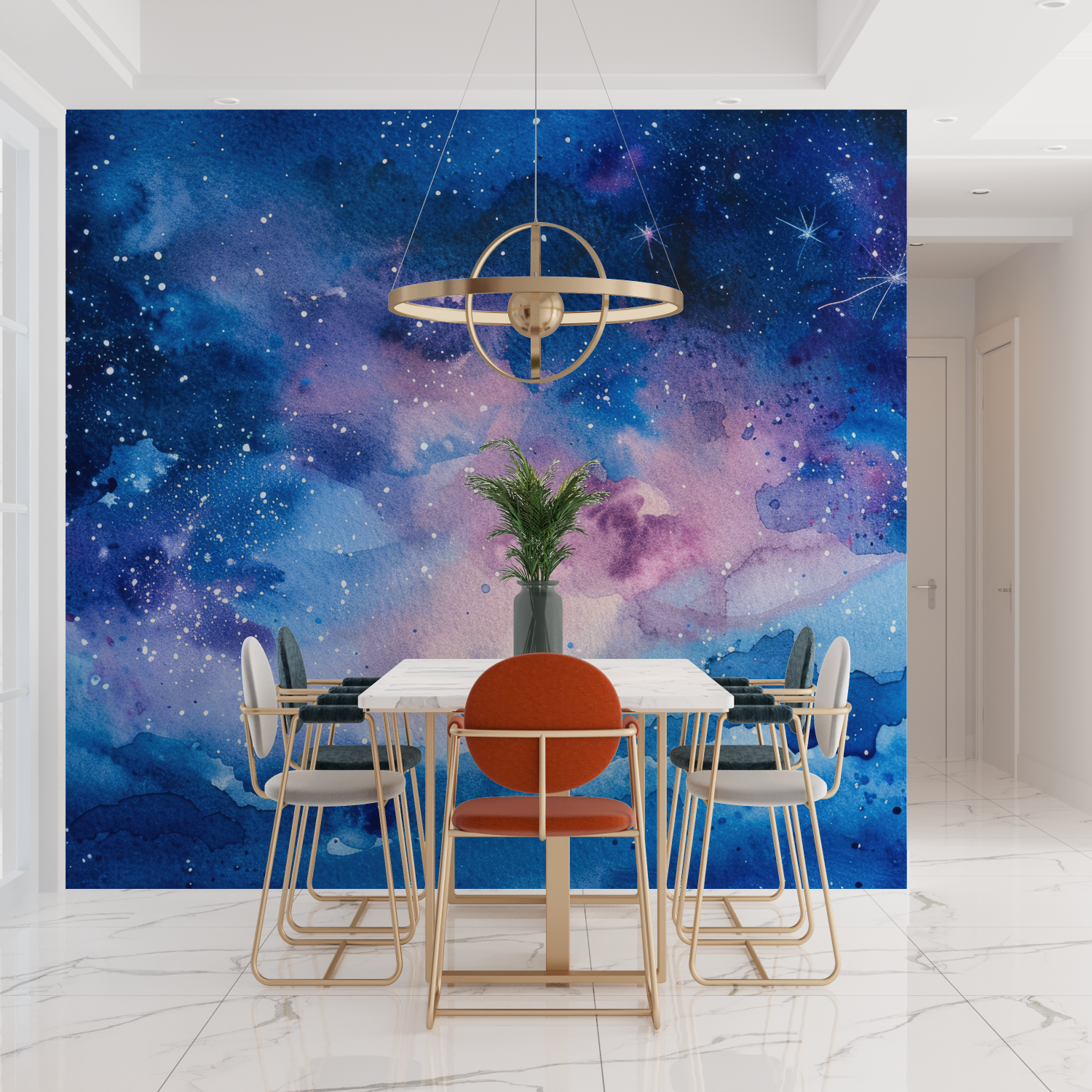 Papier peint aquarelle ciel ados tendances