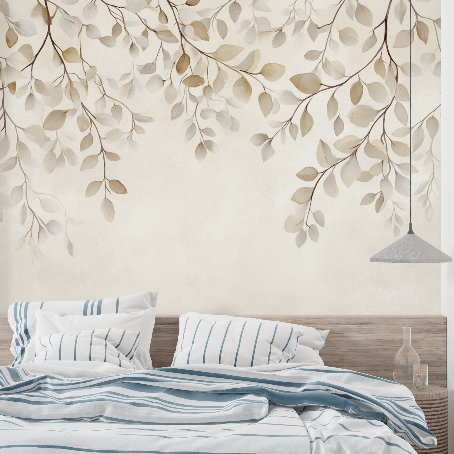 Papier peint aquarelle branches...hes delicates leroy merlin