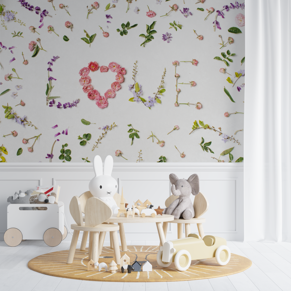 Papier peint Floral love pour bébé