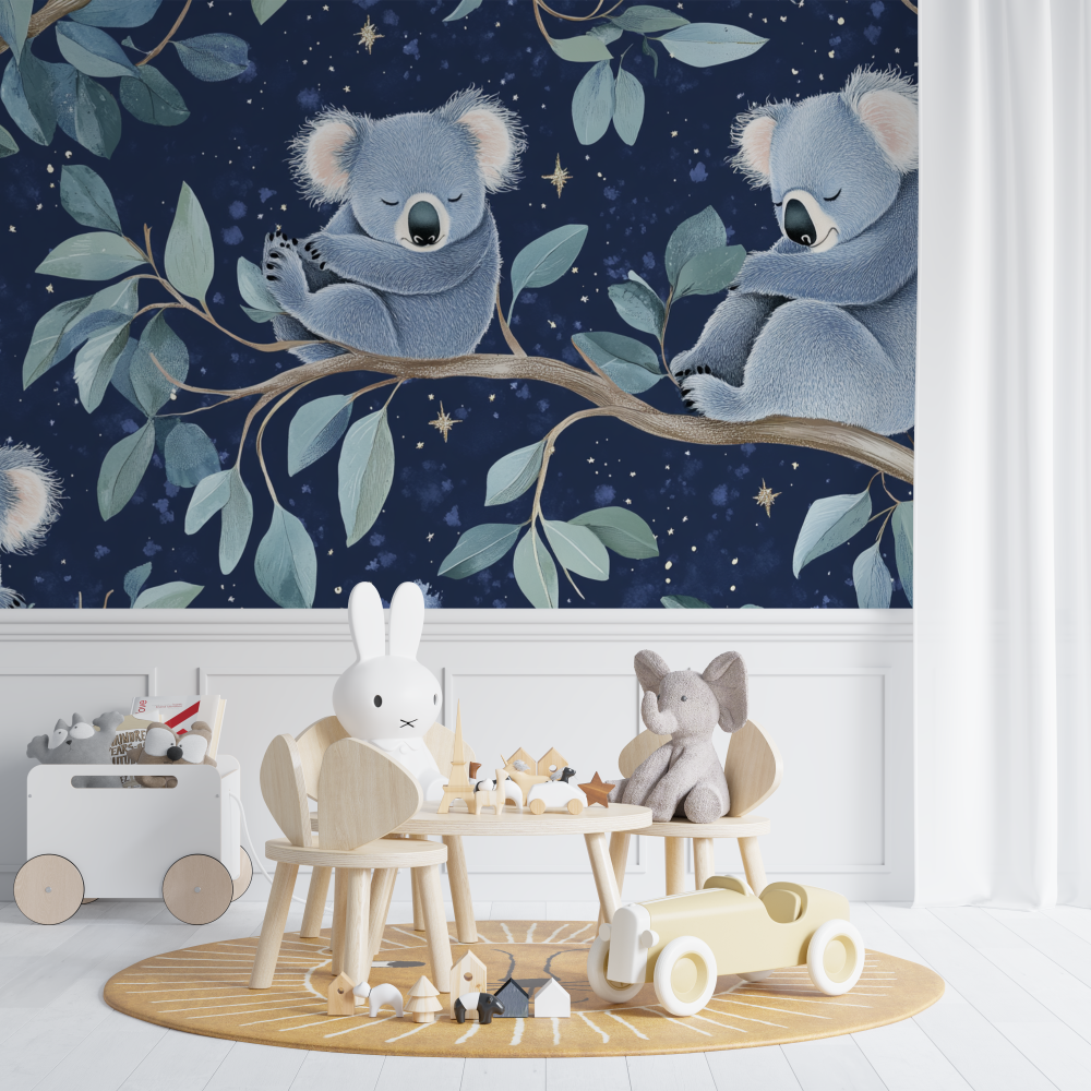 Papier peint koala sous la voute celeste chambre de bebe