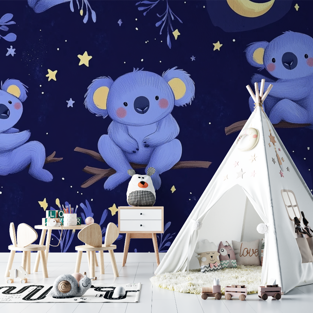 Papier peint koala voyage celeste chambre bebe