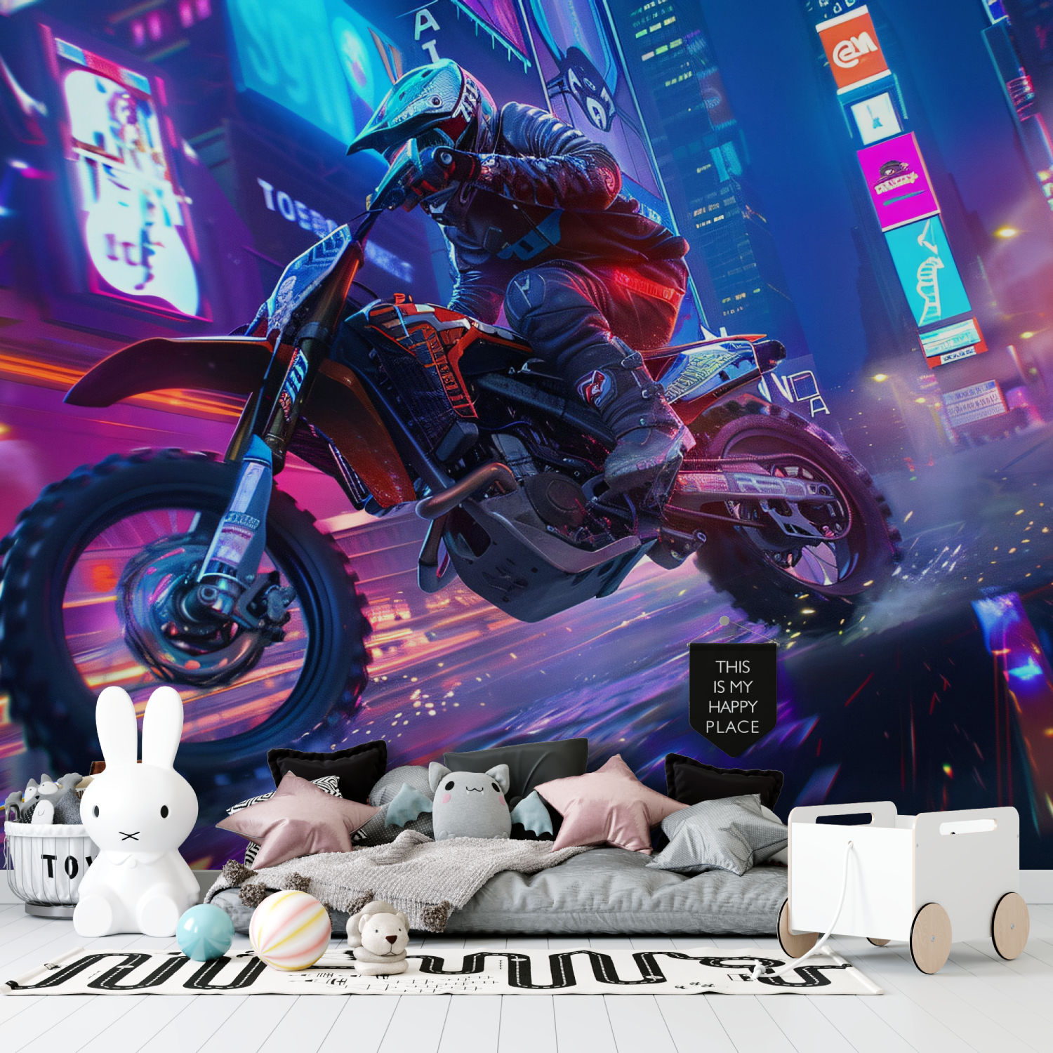 Papier peint garcons moto cross tapisserie garcon