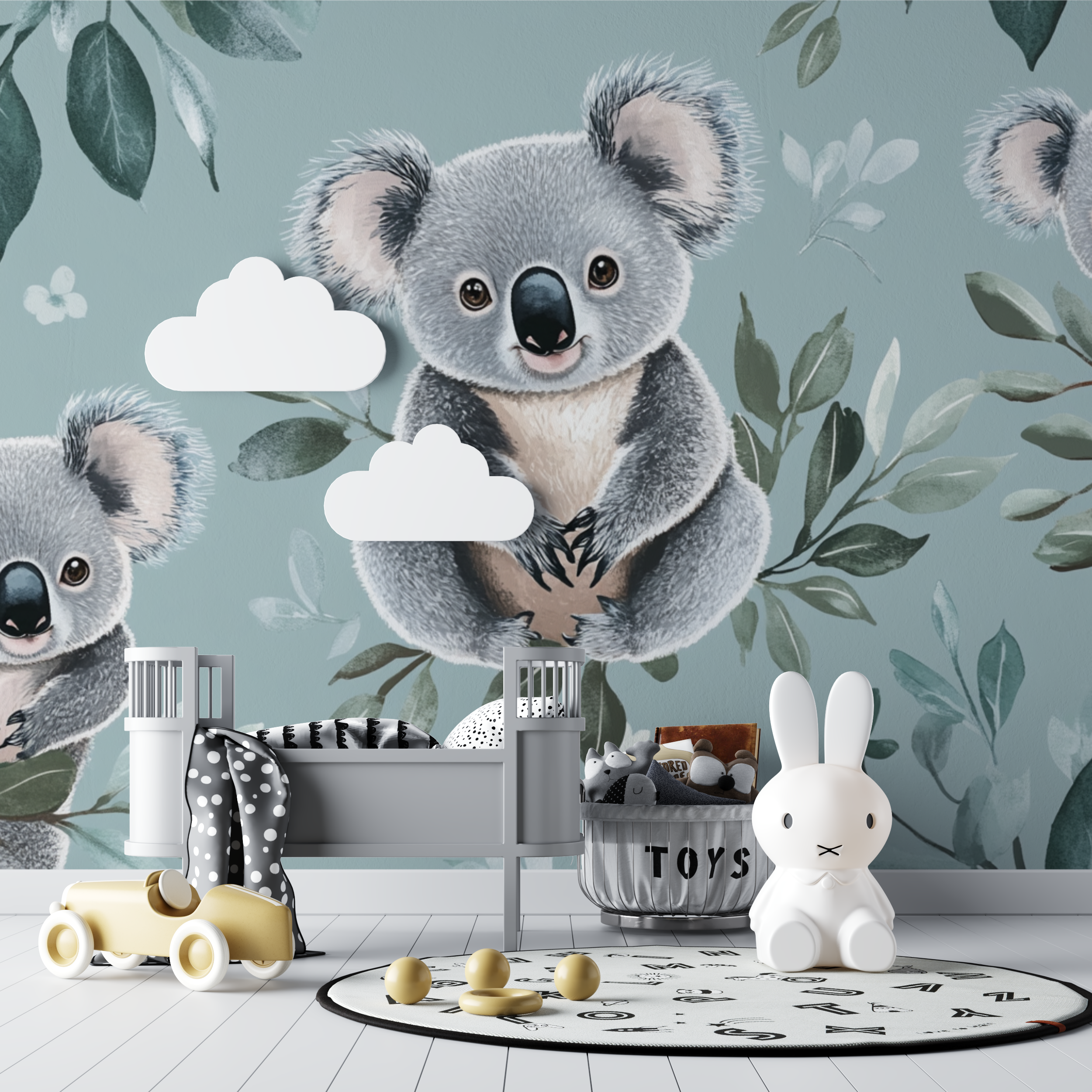 Papier peint koala calin de bebe bebe tipi