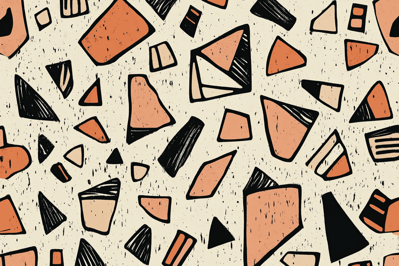 Papier Peint Terracotta Géométrique Abstrait