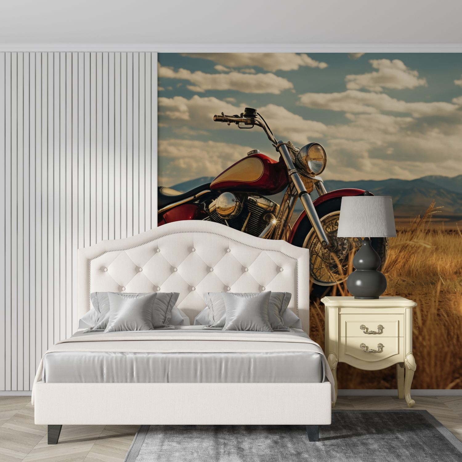 Papier peint panoramique moto ancienne design
