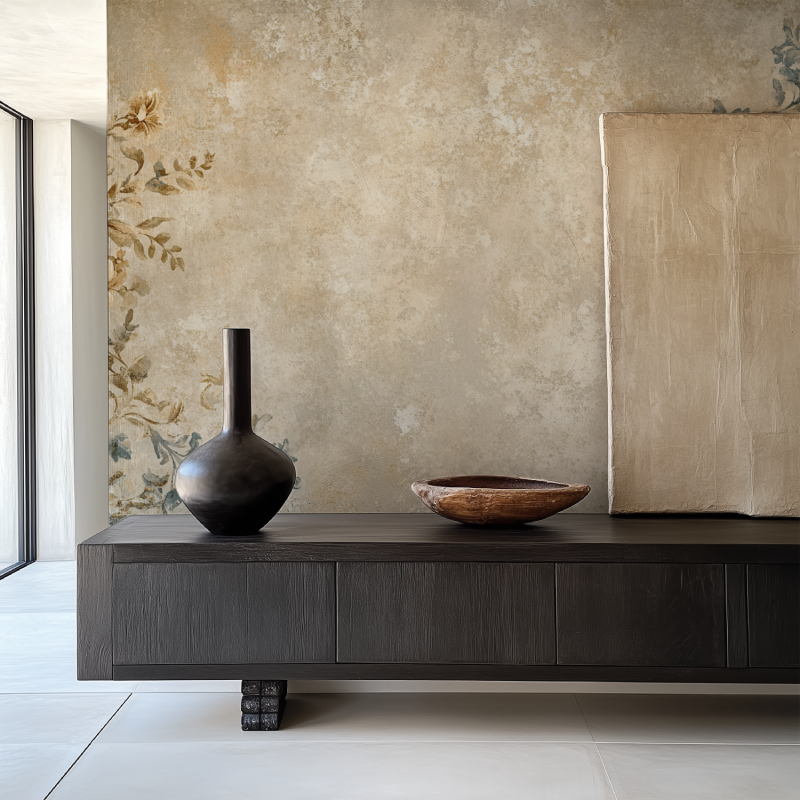 Papier peint vintage leu salle manger papier