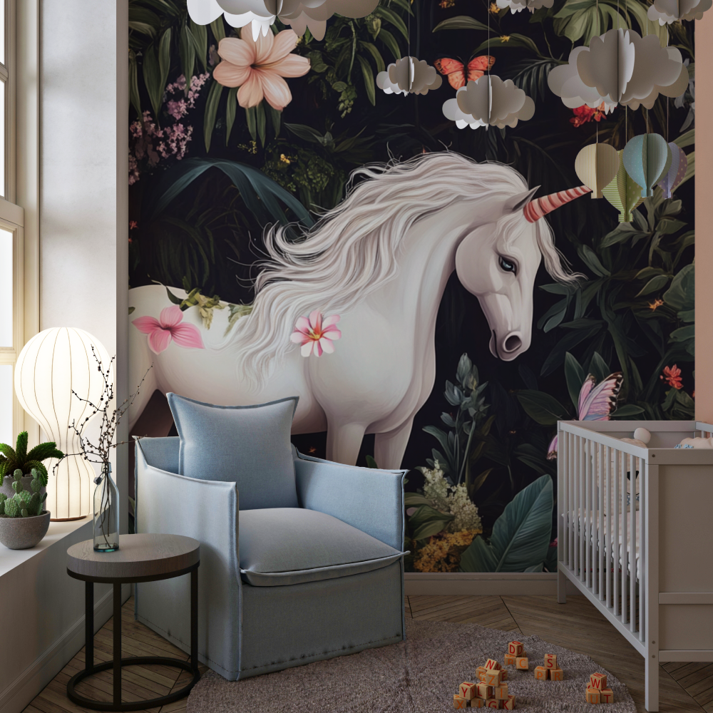 Papier peint princesse jardin t...t licorne chambre de fille