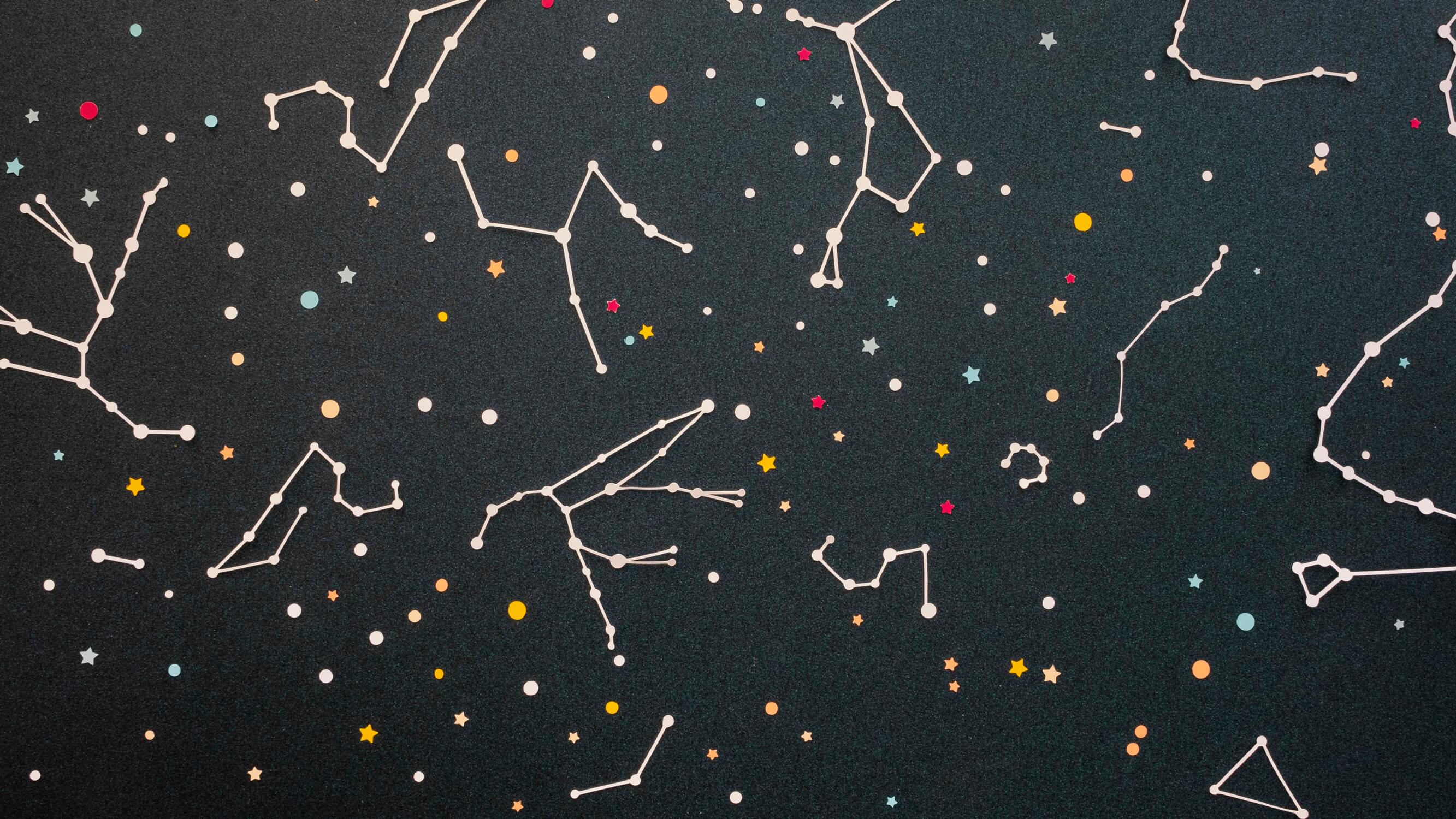 Papier peint garçon constellations d'étoiles
