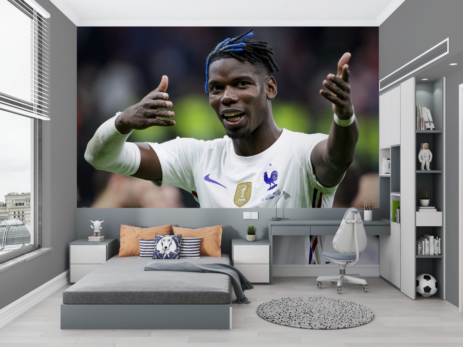 Papier peint foot pogba chambre petit