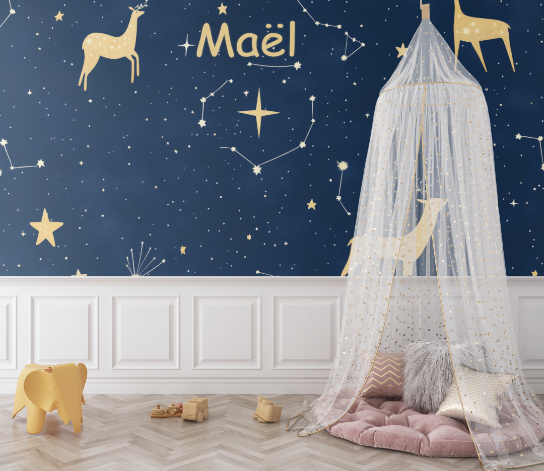 Papier peint prenom constellation bebe