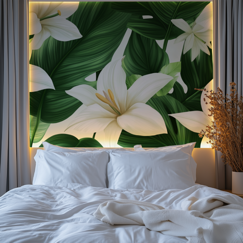 Papier peint fleur du pape chambre premium