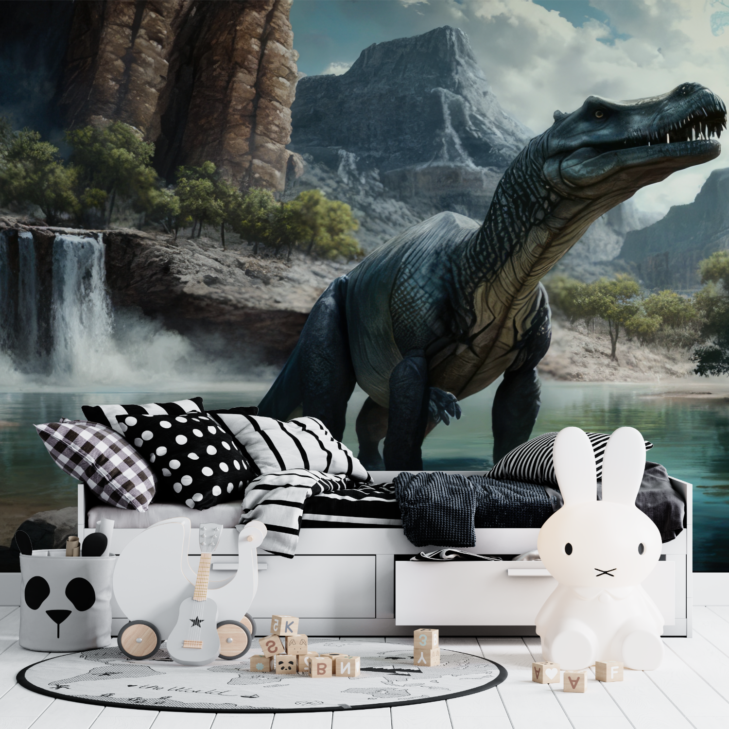 Papier Peint Dinosaure Dessiné - mur panoramique