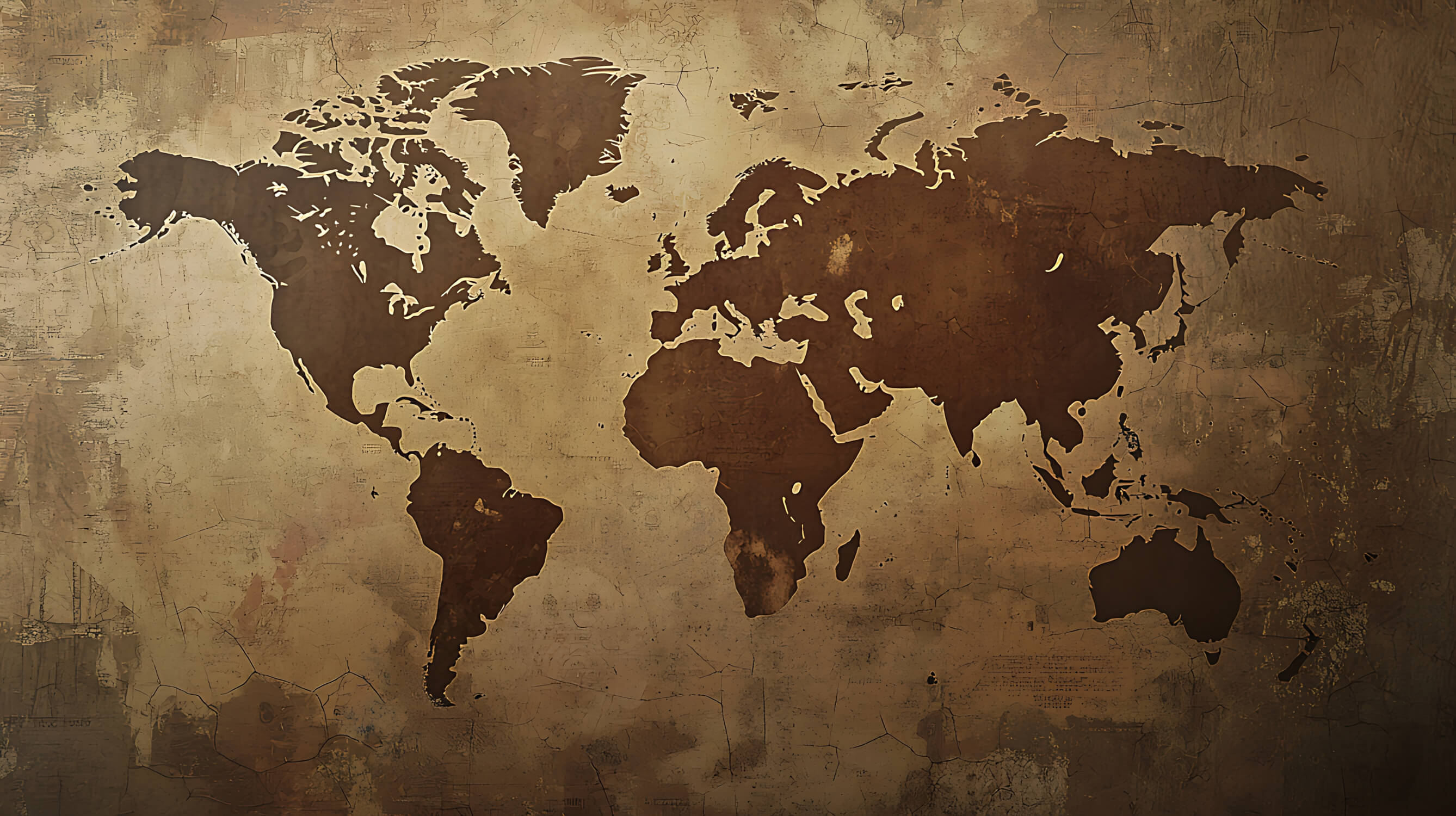 Papier Peint Carte Du Monde Bronze
