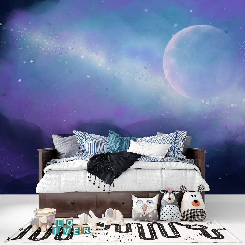 Papier peint espace planete mixte panoramique garcon