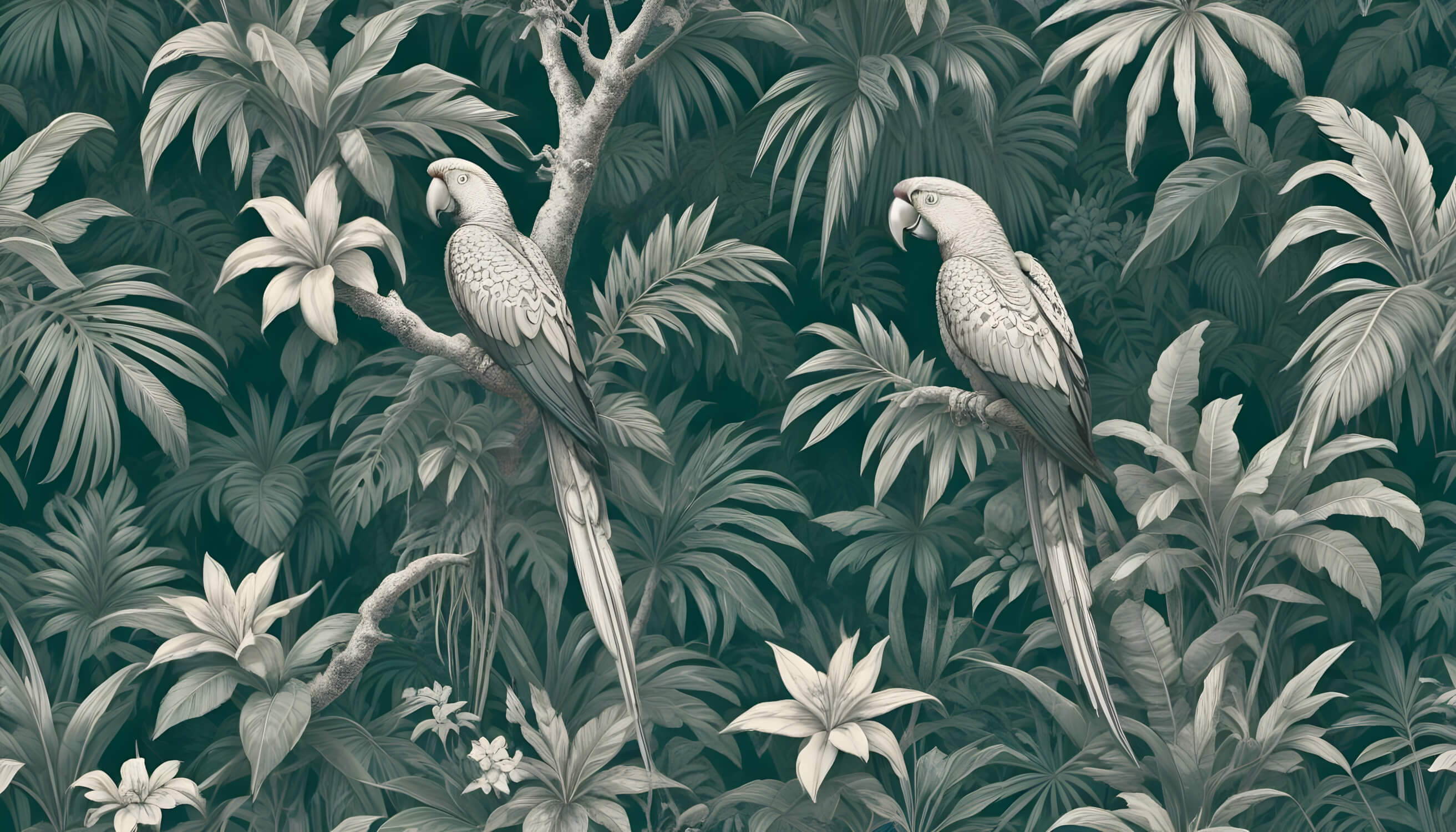 Papier Peint Toile De Jouy Exotique