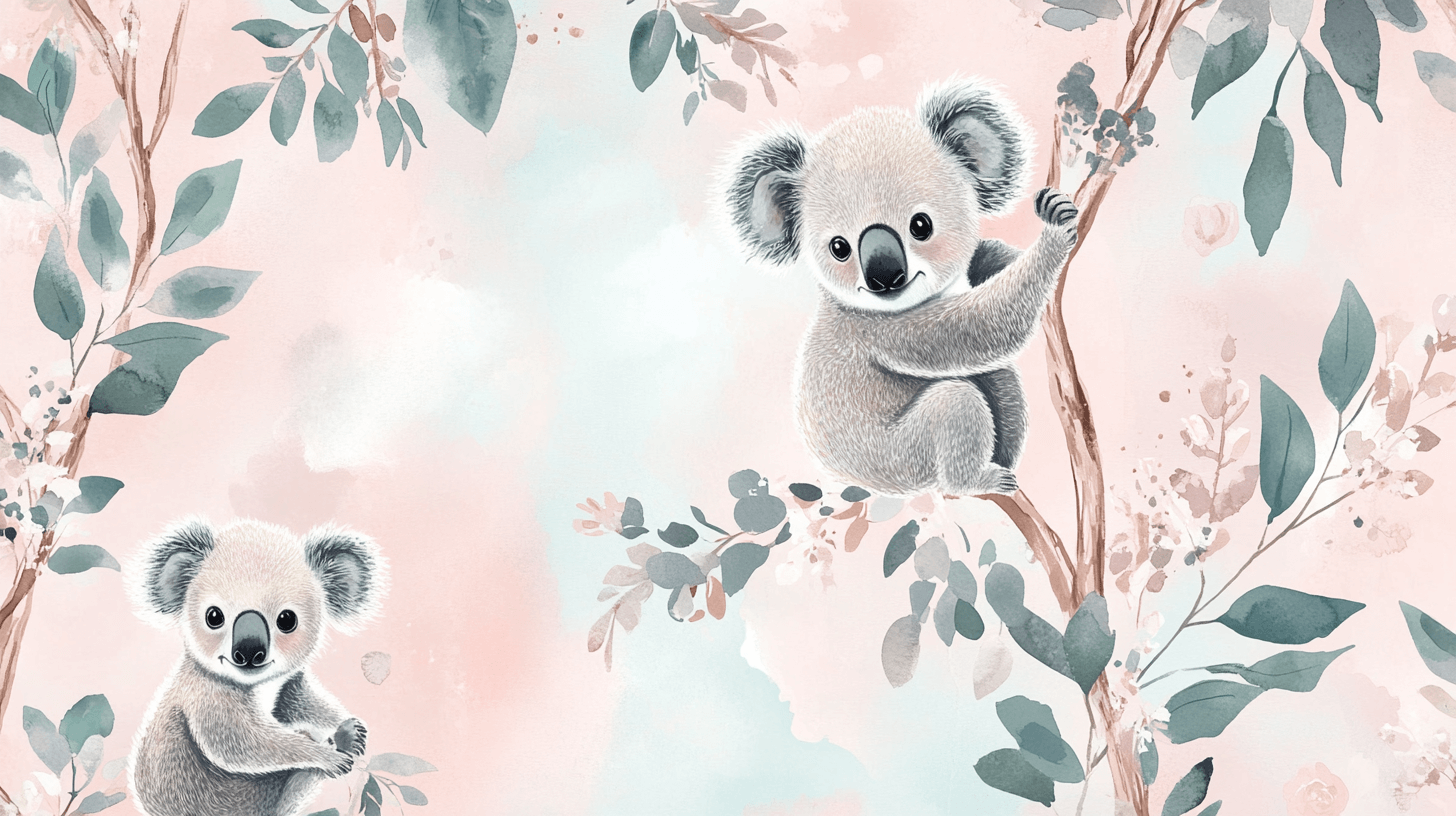 Papier Peint Koala Et Ambiance Doudou
