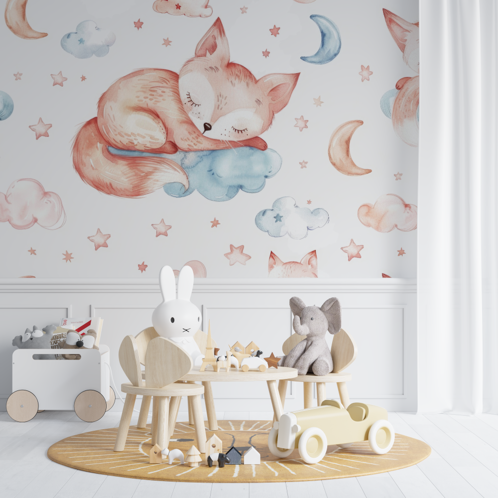 Papier peint renard pour chambre nouveau ne chambre de bebe