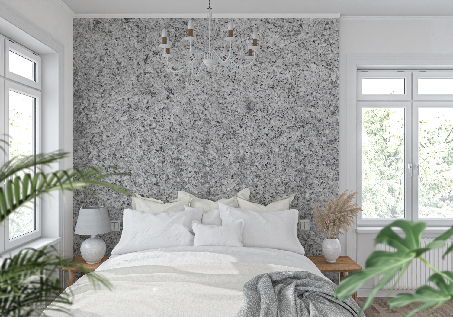 Papier Peint Brillant Effet Gris - tapisserie pano
