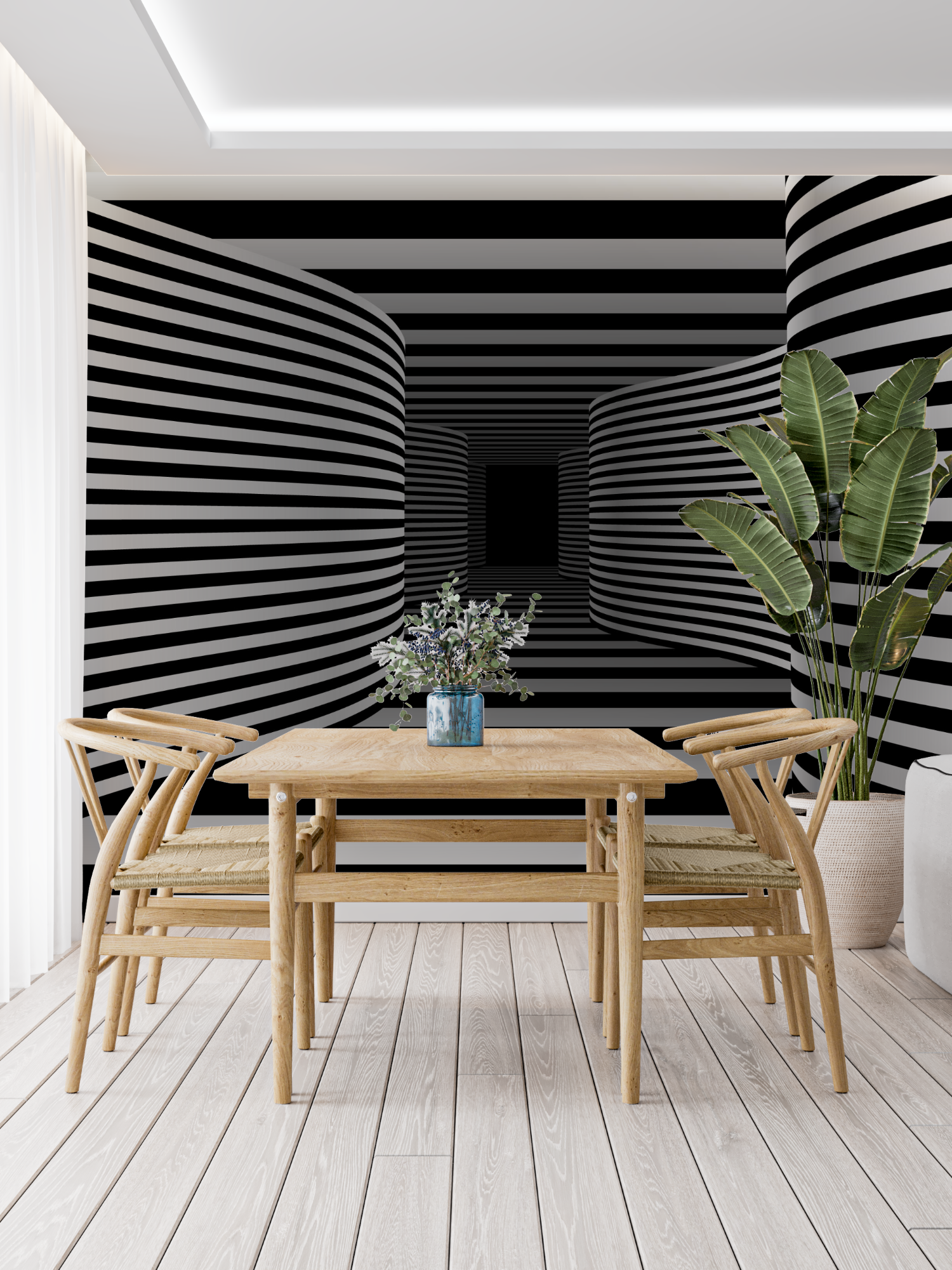 Papier Peint 3D Trompe L'Oeil Moderne - panoramique-mur