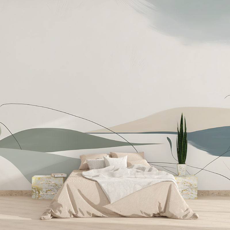 Papier peint aquarelle minimaliste abstrait tapisserie 2025