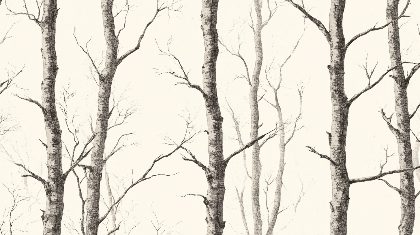 Papier Peint Arbre Bouleau Noir Et Blanc