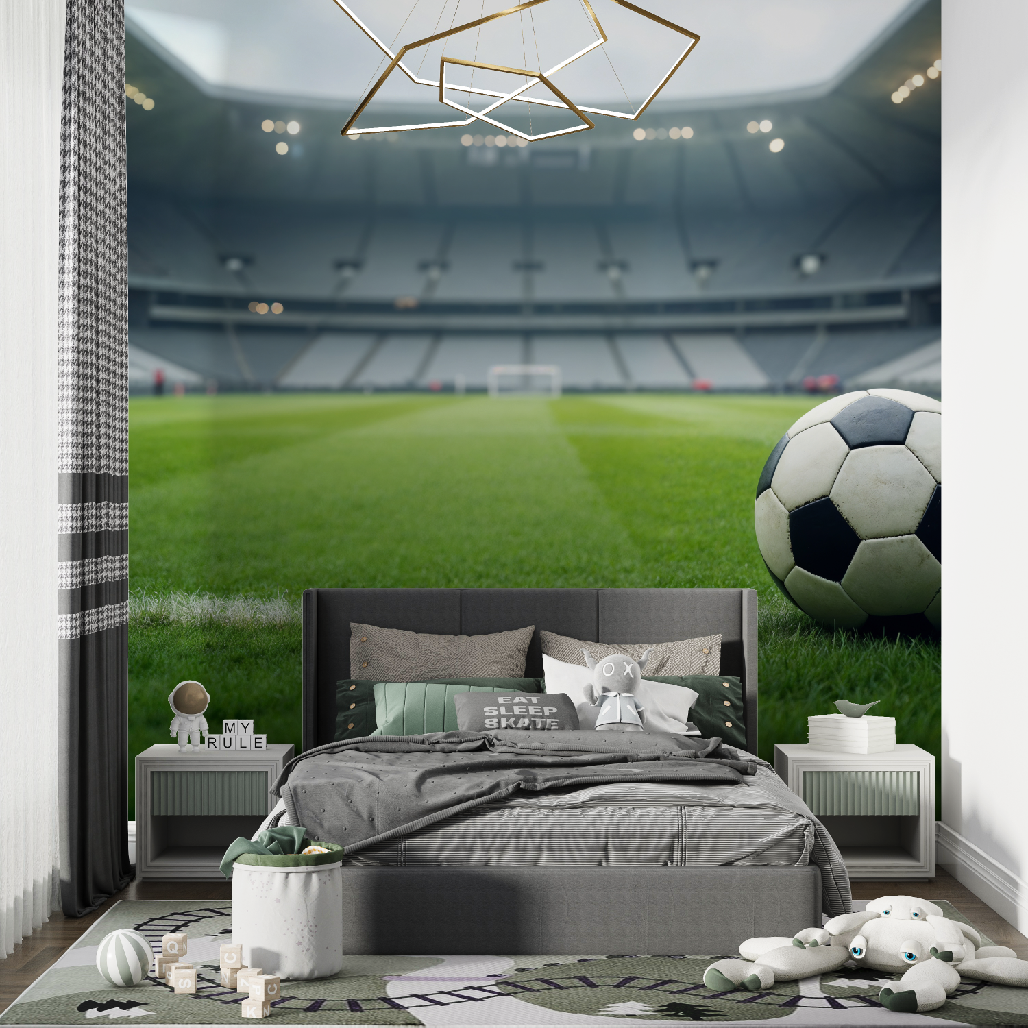 Papiers peint stade de foot chambre de garcon