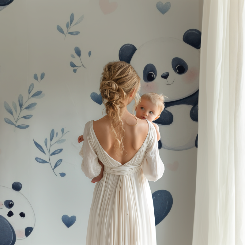 Papier peint panda mignon bb123