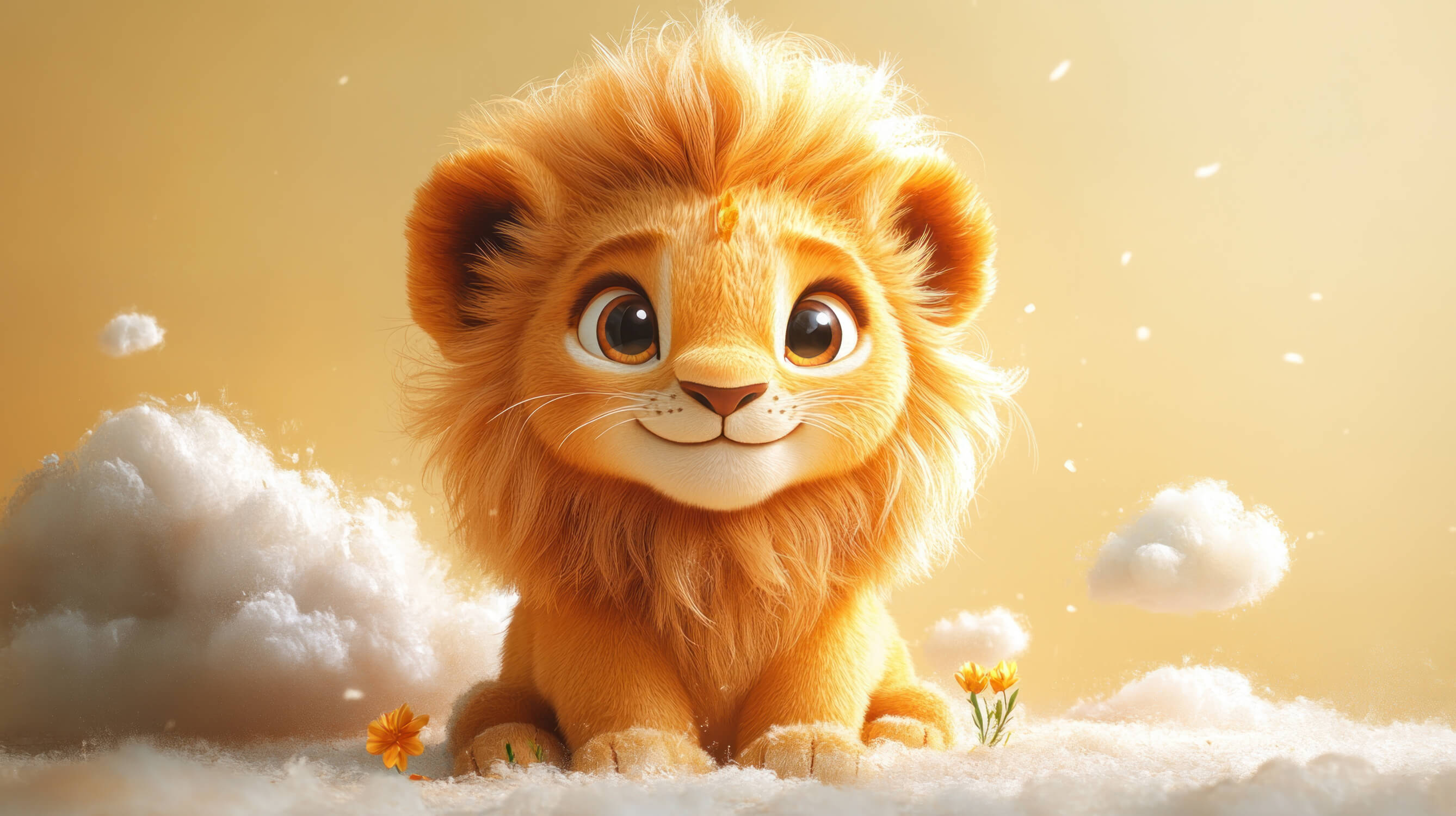 Papier Peint Lion Et Nuages