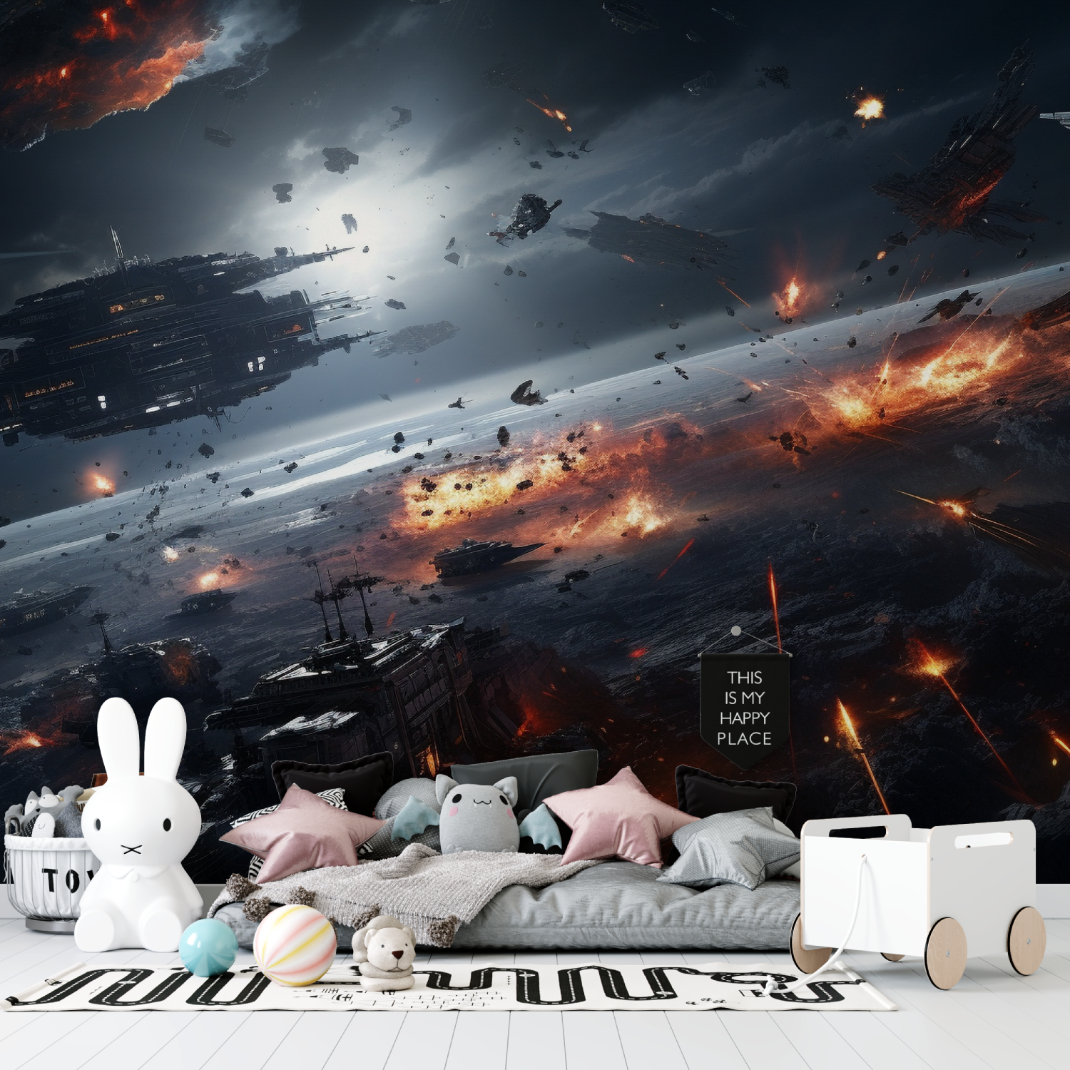 Papier peint bataille star wars tapisserie garcon