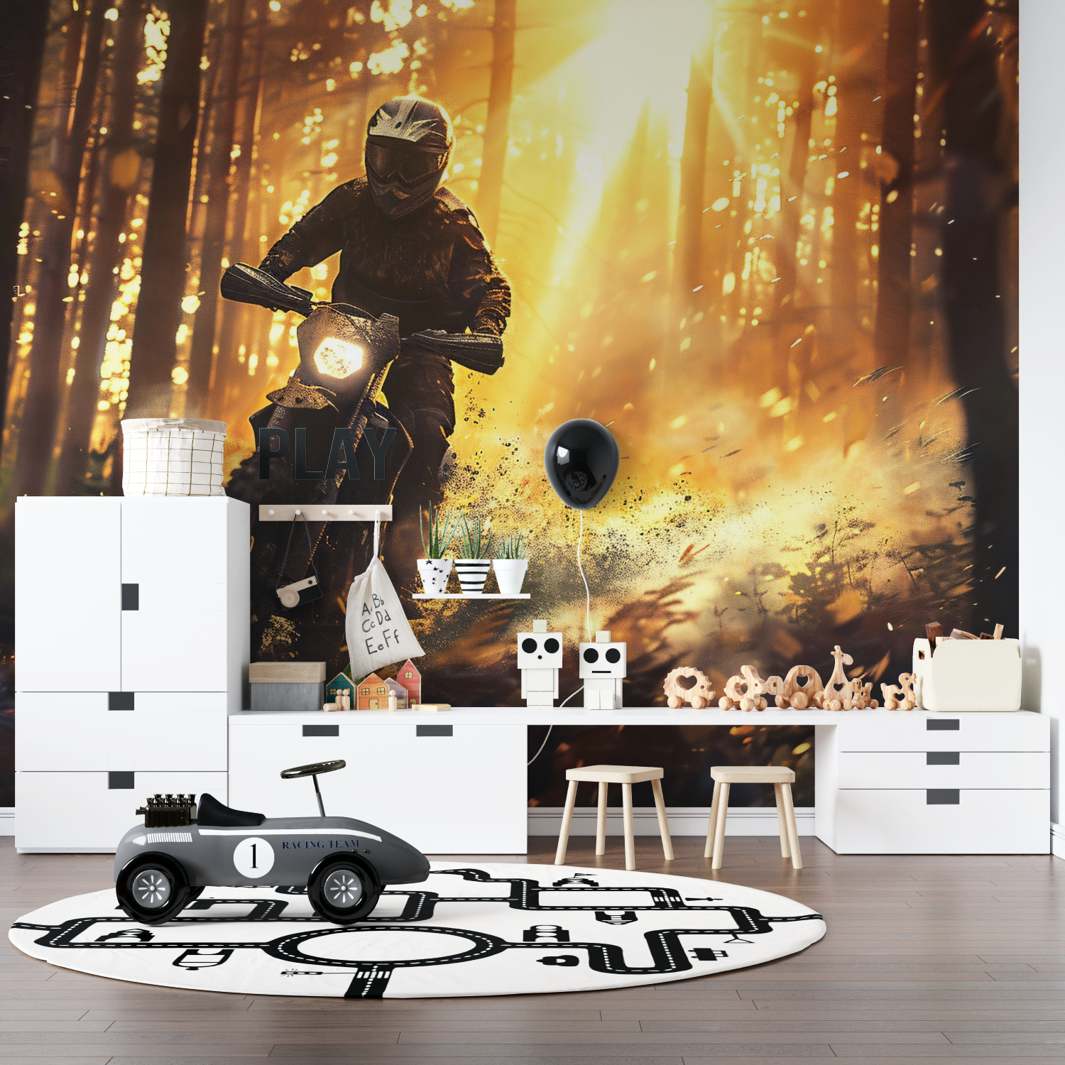 Papier peint moto decoration pano anime