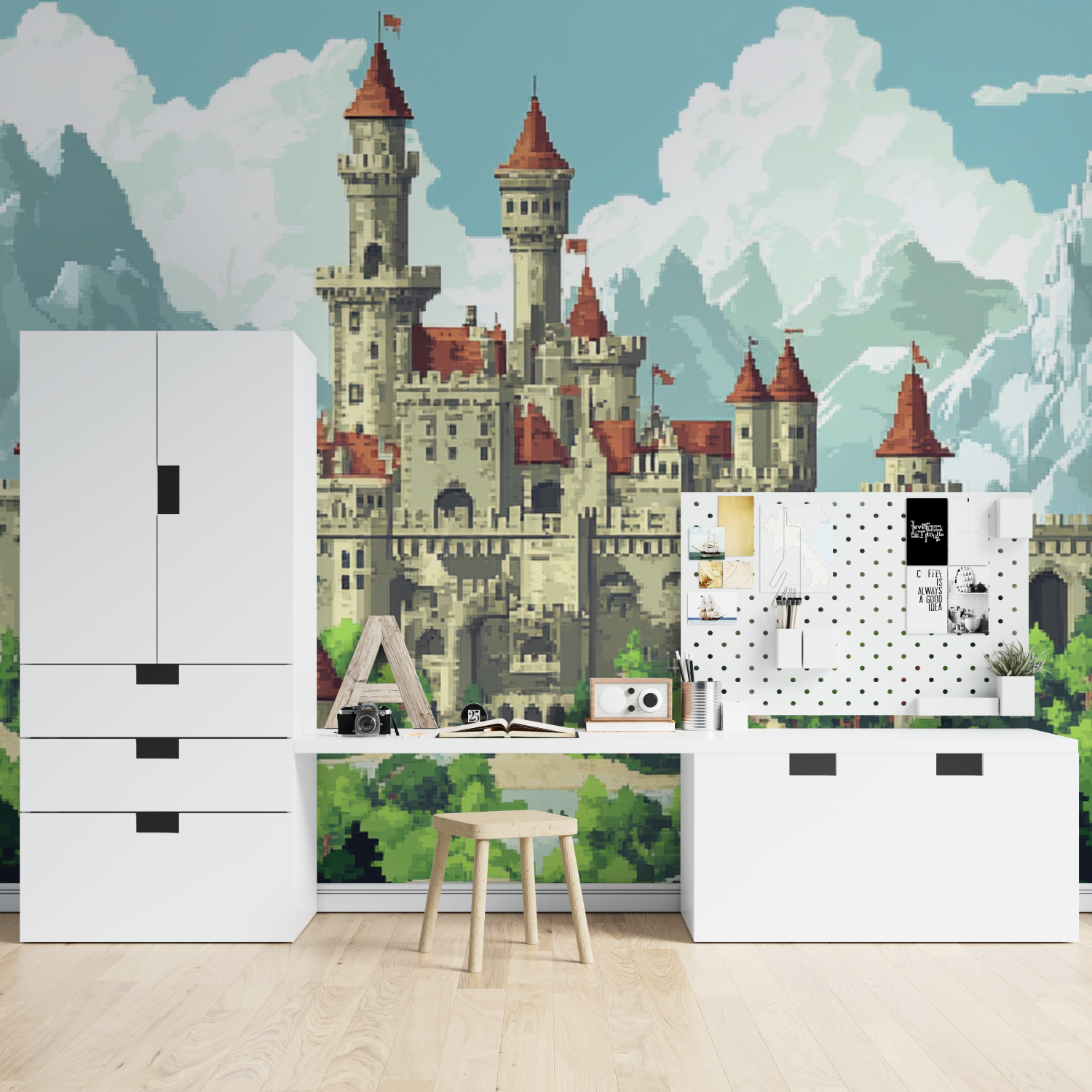 Papier peint aventure avec des ...ixels tapisserie spiderman