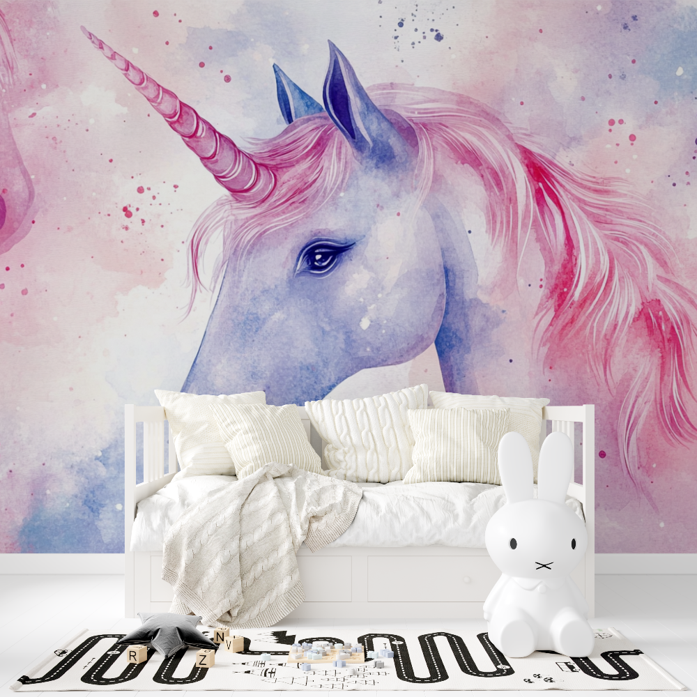 Papier peint rouleau licorne finesse tapisserie fille