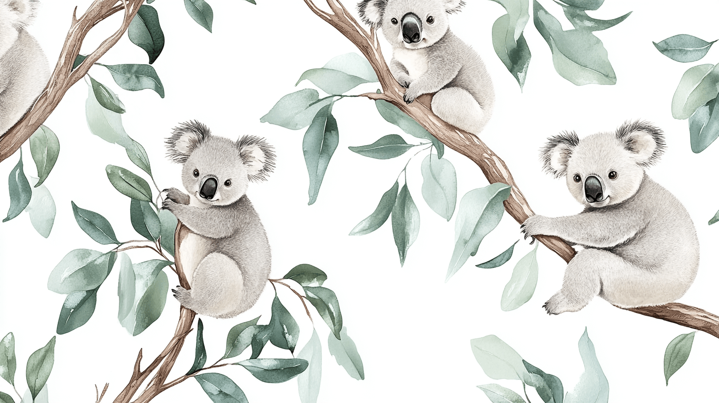 Papier Peint Koala Suspendu À Une Branche