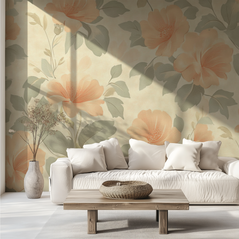 Papier peint vintage moderne canape tendance